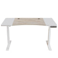 HomeRoots 528674 63 in. Adjustable Unique Standing Desk White