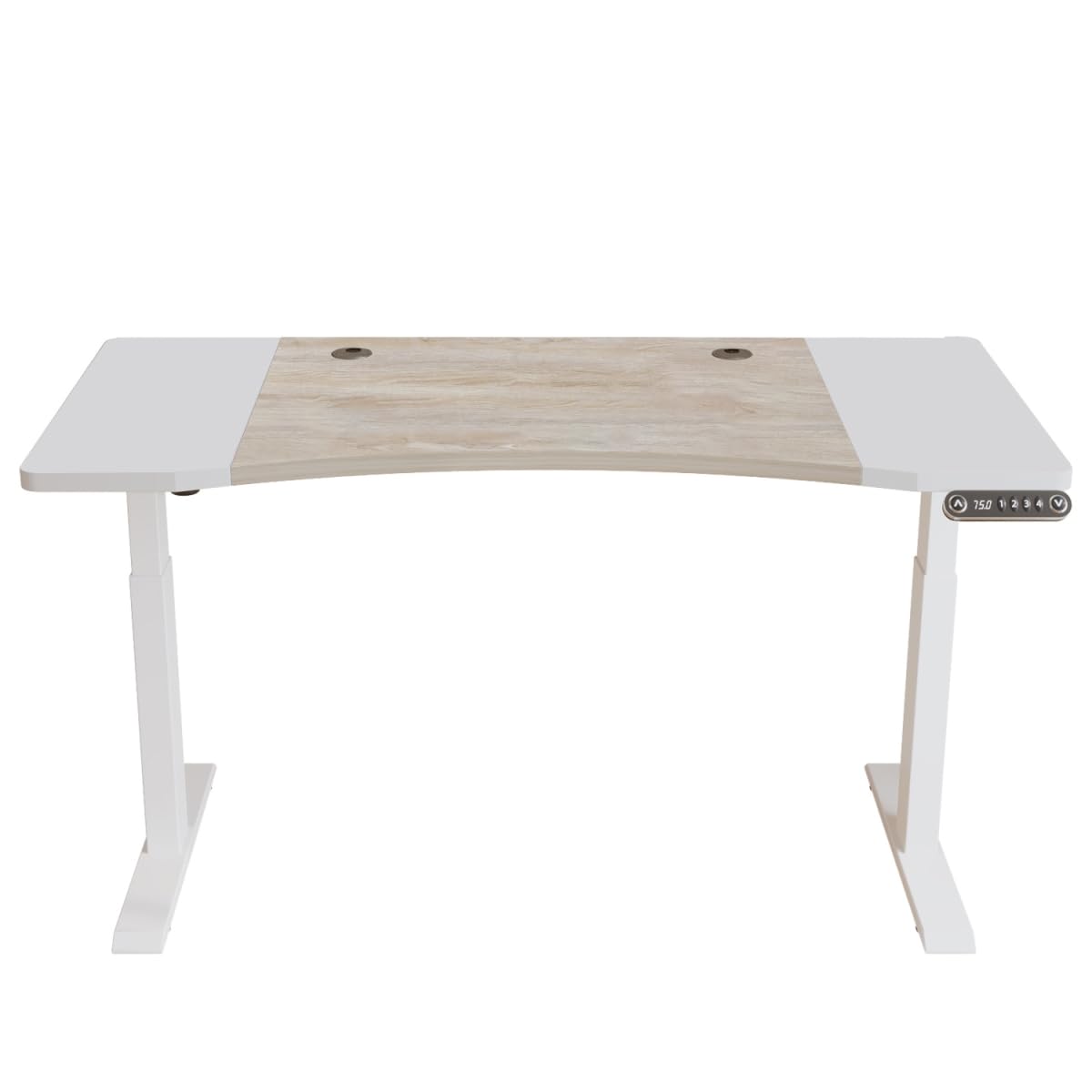 HomeRoots 528674 63 in. Adjustable Unique Standing Desk White