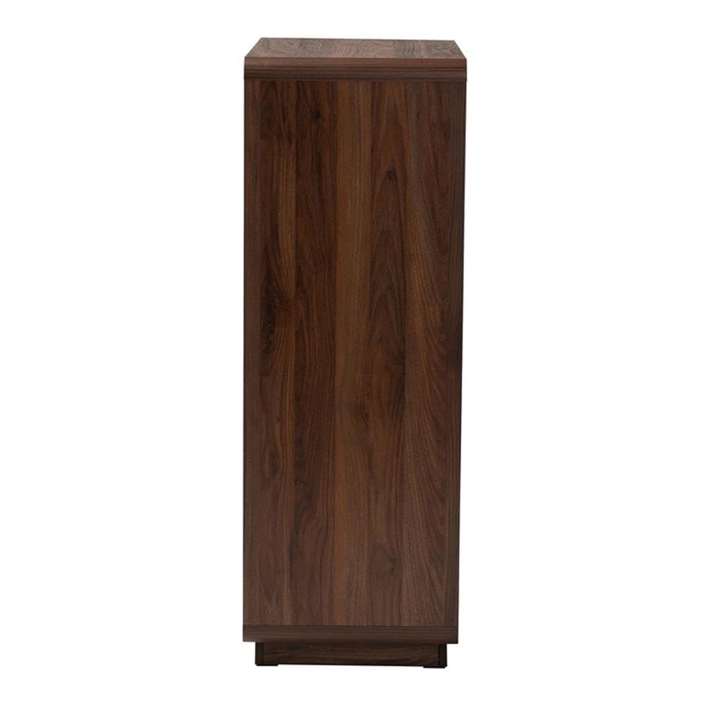 Baxton Studio Jenibelle 5-Drawer Wood Chest with Rounded Corners in Brown