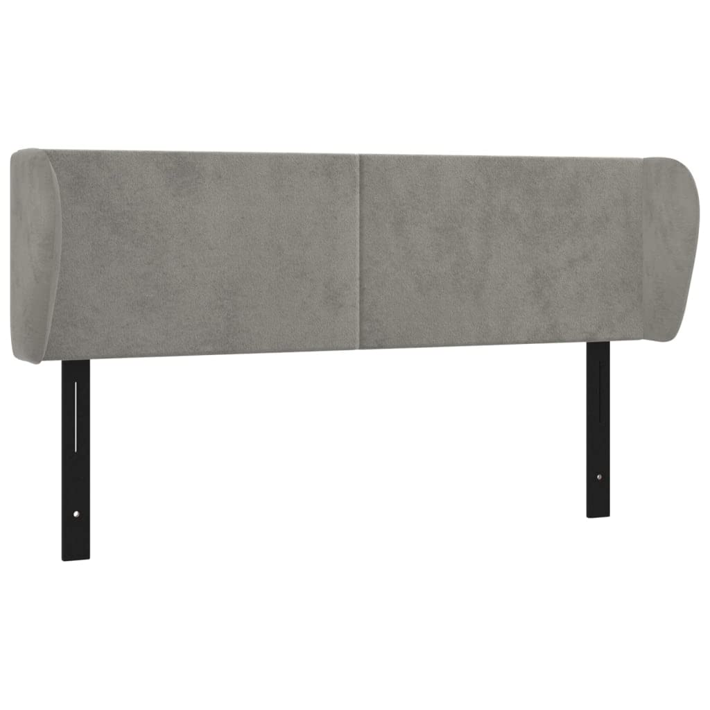 Vidaxl Headboard, Upholstered Headboard For Bed Home, Bed Headboard With Ears, Bedroom Furniture, Light Gray 57.9"X9.1"X30.7"/34.6" Velvet