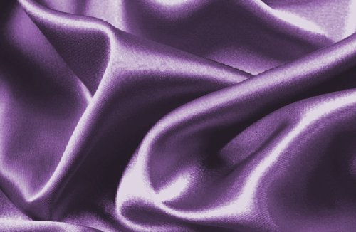 Soft Silky Satin Solid Purple 4Pc Deep Pocket Sheet Set For King Bed