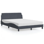 vidaXL Double Bed Frame with Headboard - Dark Gray Velvet, Plywood Slats Design, Sturdy Metal Legs, Modern Elegance for Bedroom