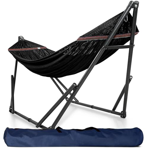 Tranquillo 600 Lbs Capacity Adjustable Hammock Stand, Collapsible Camping Hammock And Stand, Steel Double Hammock Stand For 2 Pe