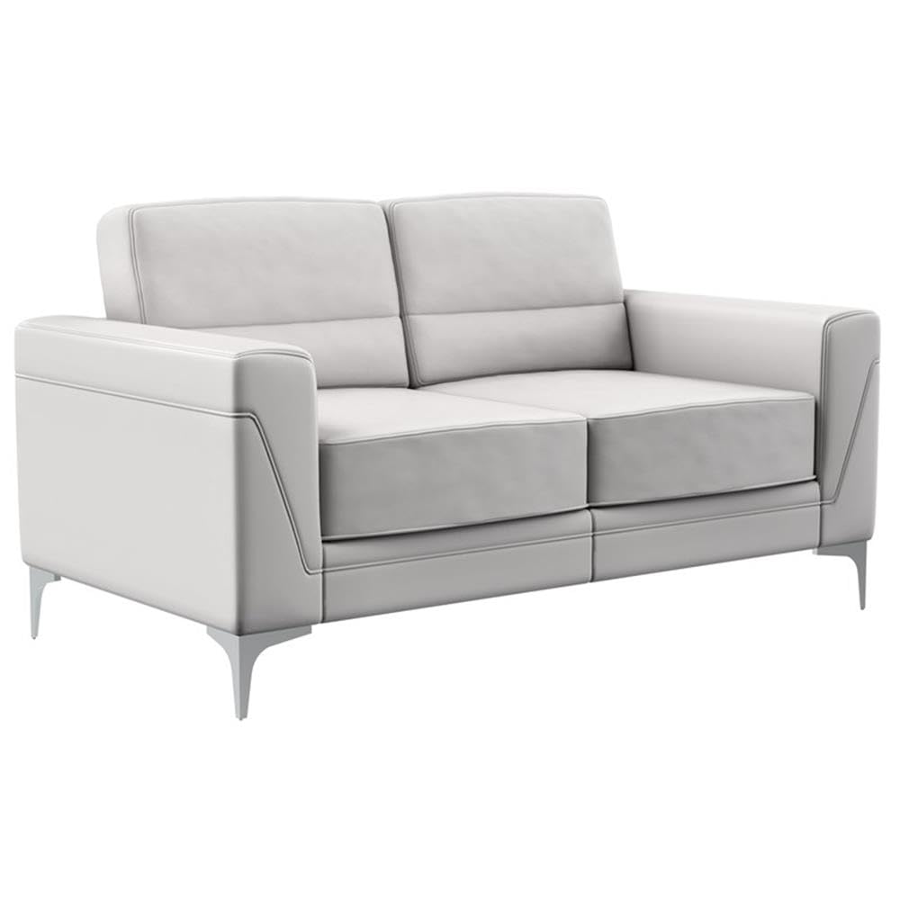 Global Furniture USA U6109 Gray Fabric PVC Loveseat with Metal Legs