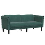 vidaXL Dark Green Velvet 2-Seater Sofa - Upholstered Loveseat for Living Room/Lounge/Occasional Couch - Modern Elegant Design Comfortable Seating (71.7 x 30.3 x 29.1 inches)