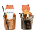 Toothbrush Holder (Set of 2 Pcs) Plastic Stand for Toothpaste, Comb, Brush, Cream, Lotion Kids Bathroom Cup Drain Waterproof Sel