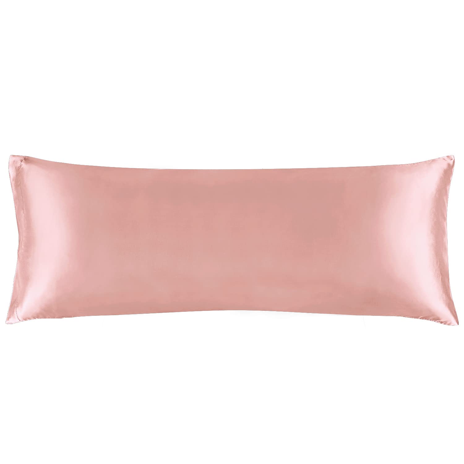 Bedelite Satin Silk Body Pillow Pillowcase For Hair And Skin, Premium And Silky Rose Pink Long Body Pillow Case Cover 20X54 With