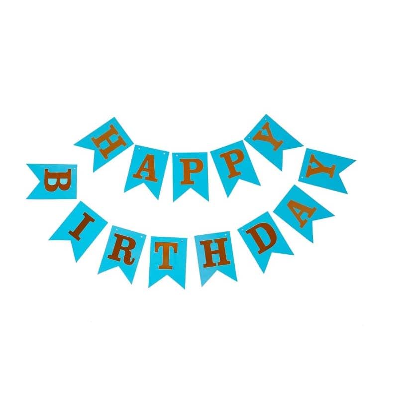 NEEYATI Happy Birthday Banner  Birthday Banner For Boys Girls | Blue Birthday Banner | Happy Birthday Banner(Cardstock) | Happy