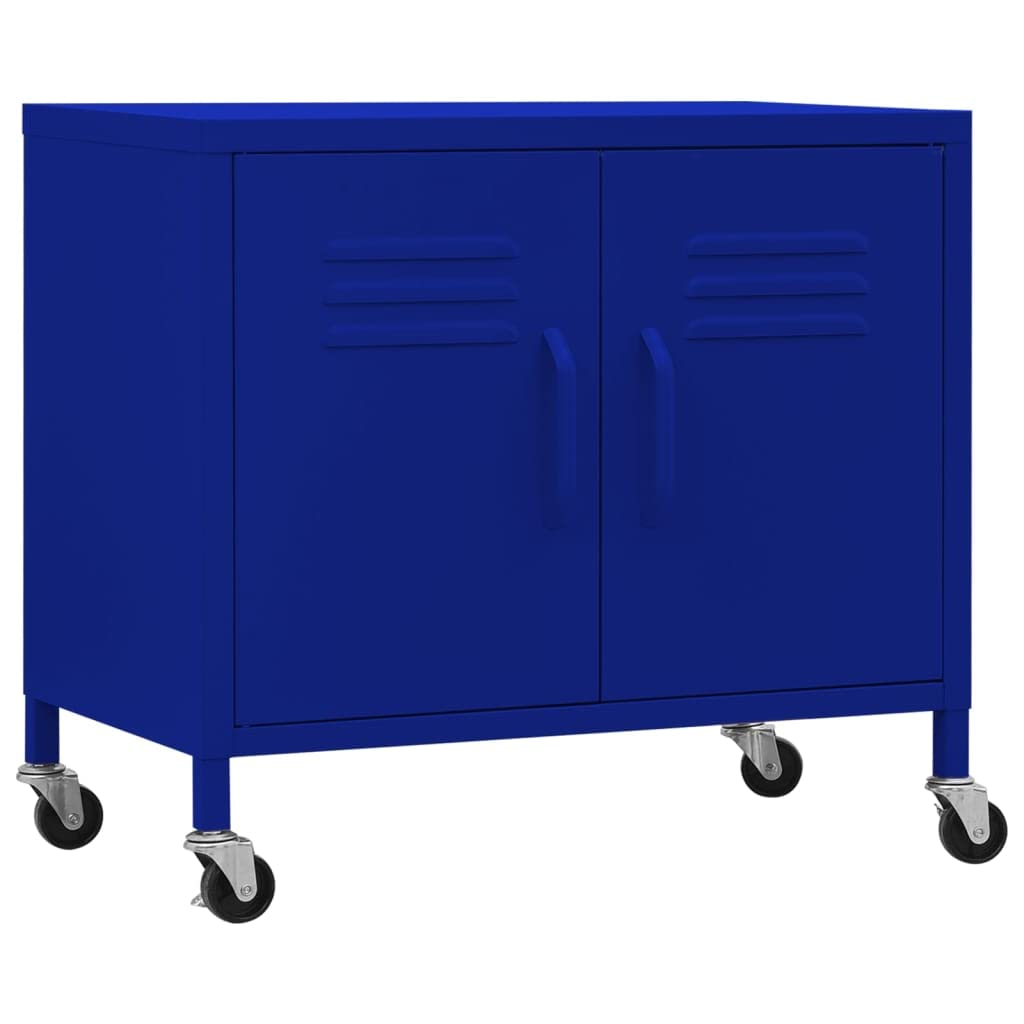 vidaXL Storage Cabinet Navy Blue 23.6"x13.8"x19.3" Steel