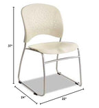 Rêve Series Guest Chair With Sled Base, Latte Plastic, Silver Steel, 2/Ct
