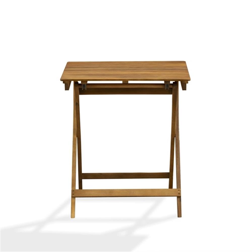 East West Furniture BSETQNA Patio Dining Outdoor-an Oval Acacia Wood Table, 26x26 Inch, Natural Oil