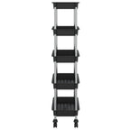 Vidaxl 5-Tier Kitchen Trolley With Removable Baskets- Versatile Organizer- Durable Iron And Abs Material- Black
