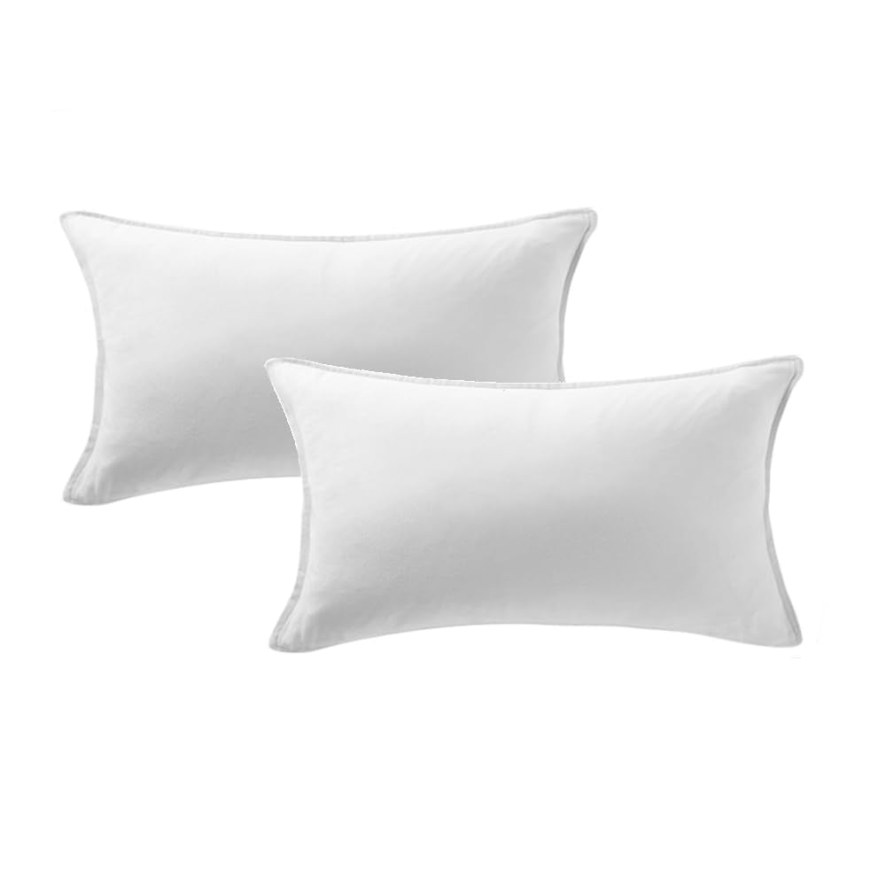 Fancy Homi Set Of 2 Pure White Lumbar Decorative Throw Pillow Covers 12X20 Inch For Couch Living Room Bed Sofa, Modern Farmhouse