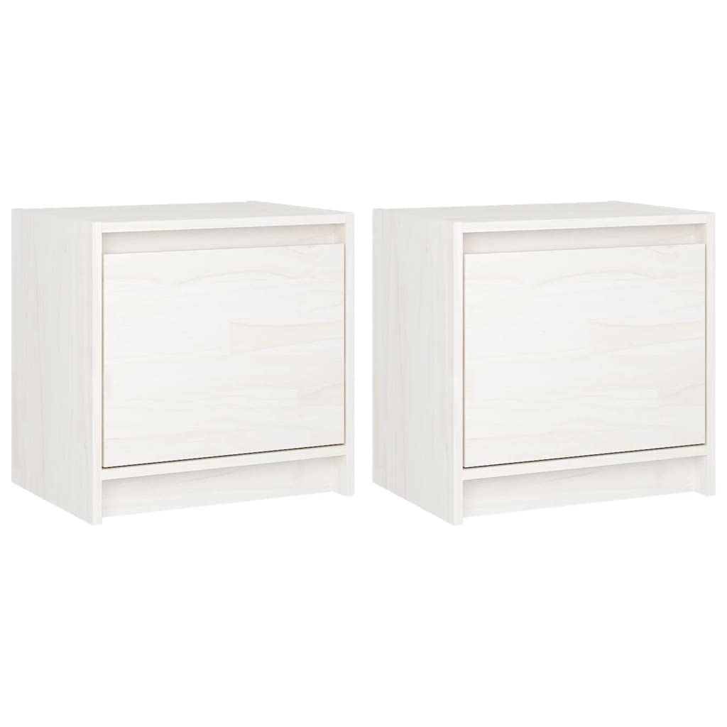 vidaXL Bedside Cabinets 2 pcs White 15.7&quot;x12&quot;x15.7&quot; Solid Wood Pine