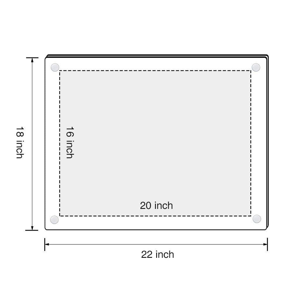 Niubee 3 Pack Clear 16X20 Acrylic Wall Mount Floating Frameless Picture Frame For Poster Photography Frames-Double Panel