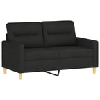 vidaXL Fabric Sofa Set with Cushions - Stylish Modern Ensemble Furniture for Indoor Living Room, Lounge Space - Black
