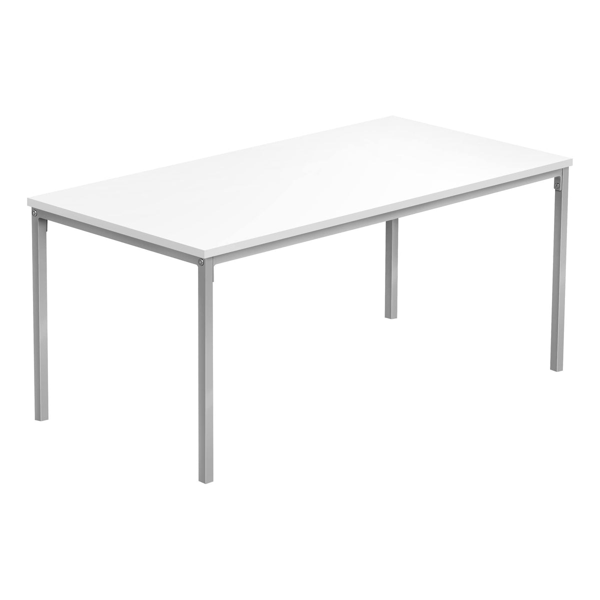 Monarch Specialties 3795 Coffee Table, Accent, Cocktail, Rectangular, Living Room, Metal, Laminate, White, Grey, Contemporary, Modern Table-40 L Silver, 40' L x 20' W x 18' H