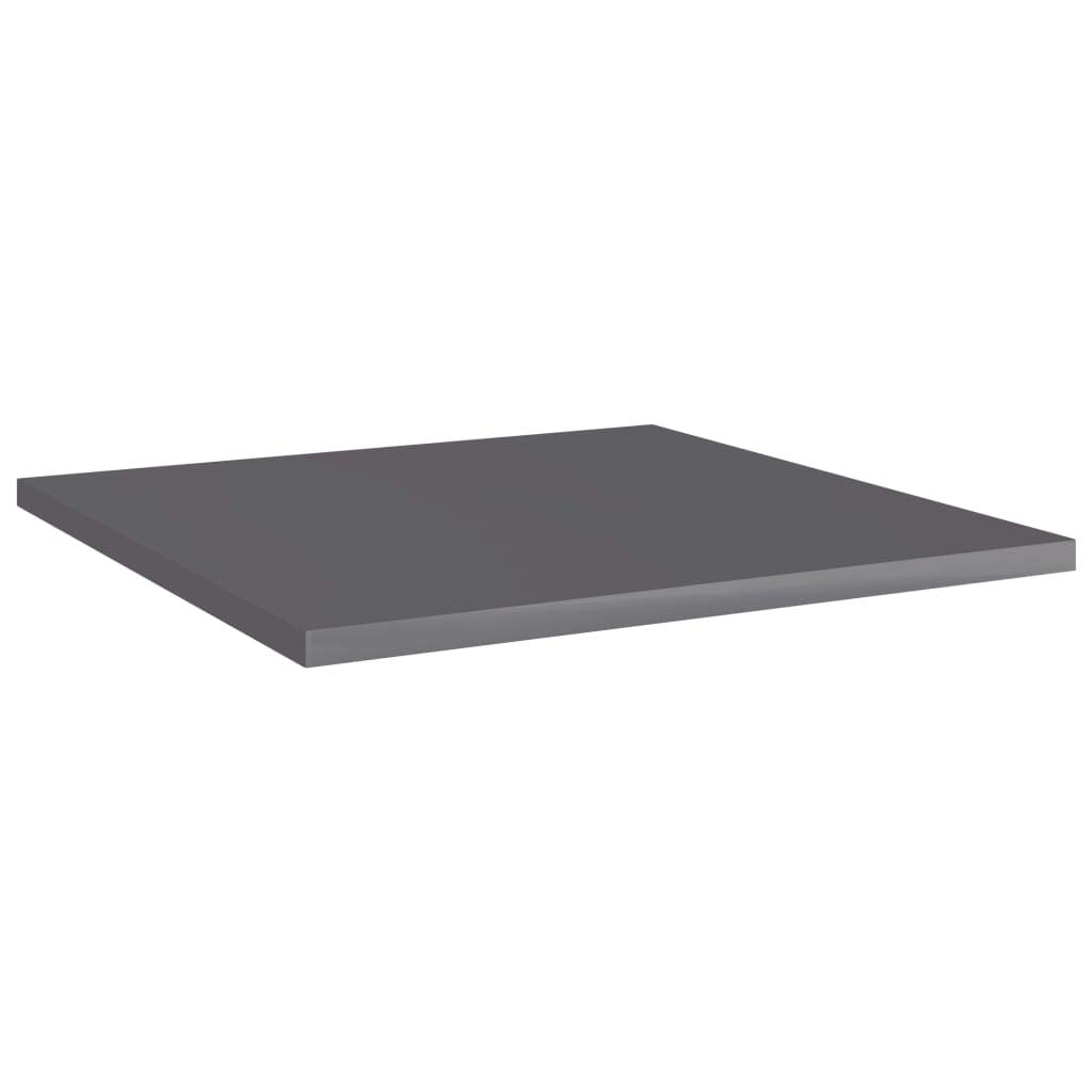vidaXL High Gloss Gray Engineered Wood Bookshelf Boards - Versatile, Minimalistic, Easy to Maintain - Pair with existing Furniture or use as Replacements