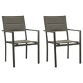 vidaXL Garden Chairs Set of 2 Textilene and Steel Grey and Anthracite