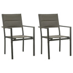 vidaXL Garden Chairs Set of 2 Textilene and Steel Grey and Anthracite