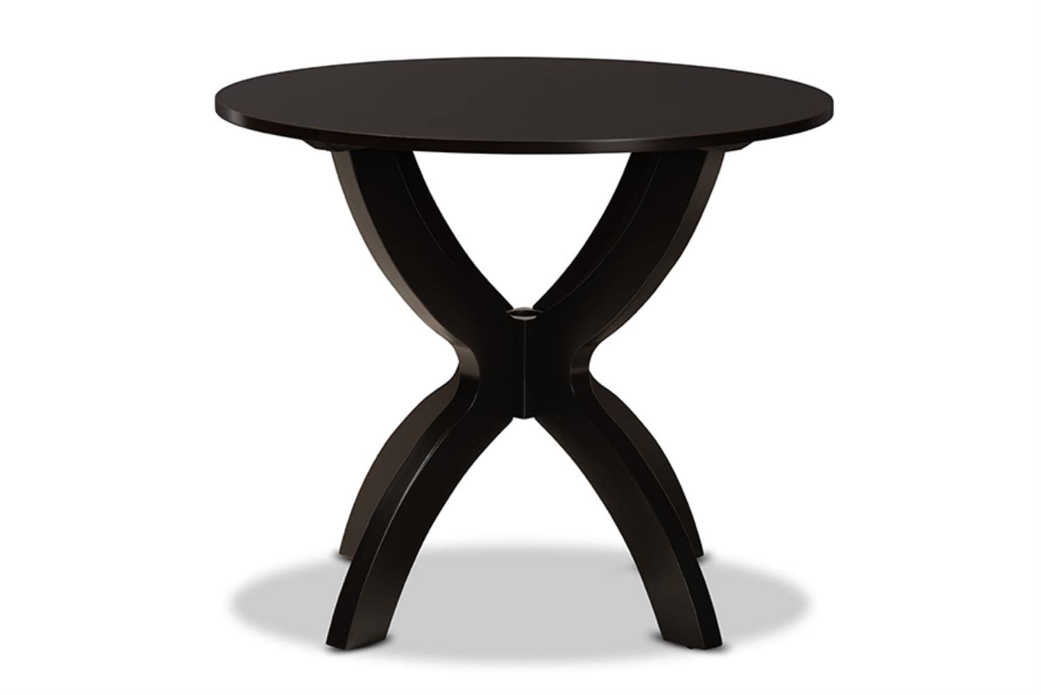 Baxton Studio Tilde Dark Brown Finished 35-Inch-Wide Round Wood Dining Table