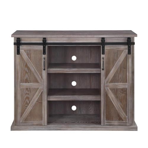 Acme Orabella 2-Door Wooden TV Stand in Rustic Natural