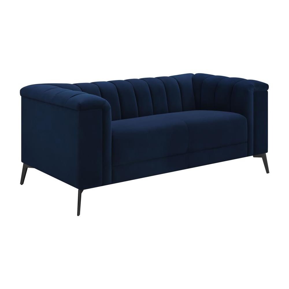 Coaster Home Furnishings Chalet Tuxedo Arm Loveseat Blue