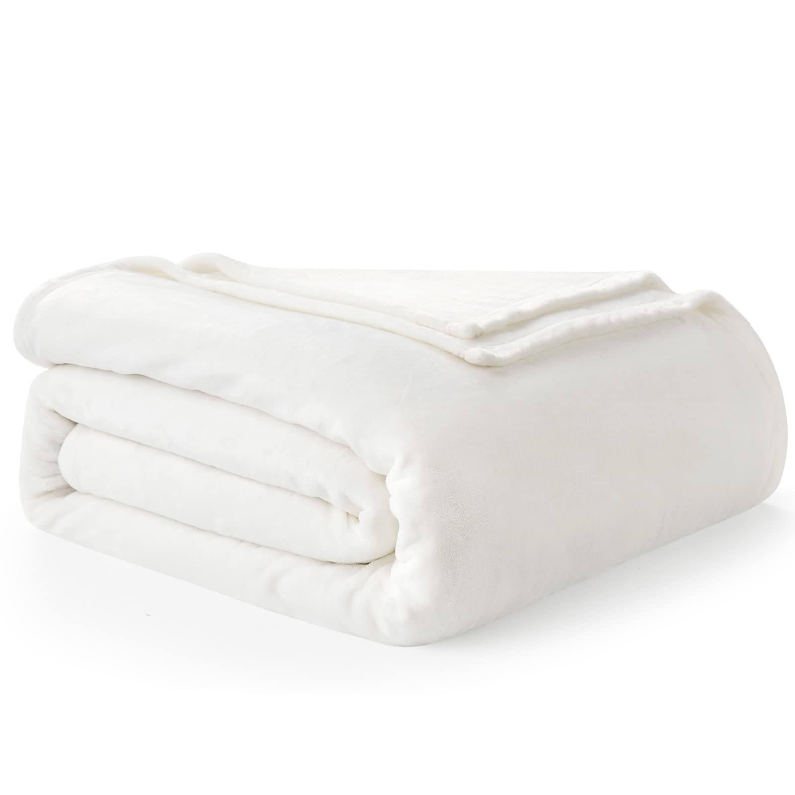 Hansleep Fleece Queen Blanket For Bed Fleece White, Super Soft White Blanket Queen Flannel Fuzzy, Plush Cozy Blanket For All Sea