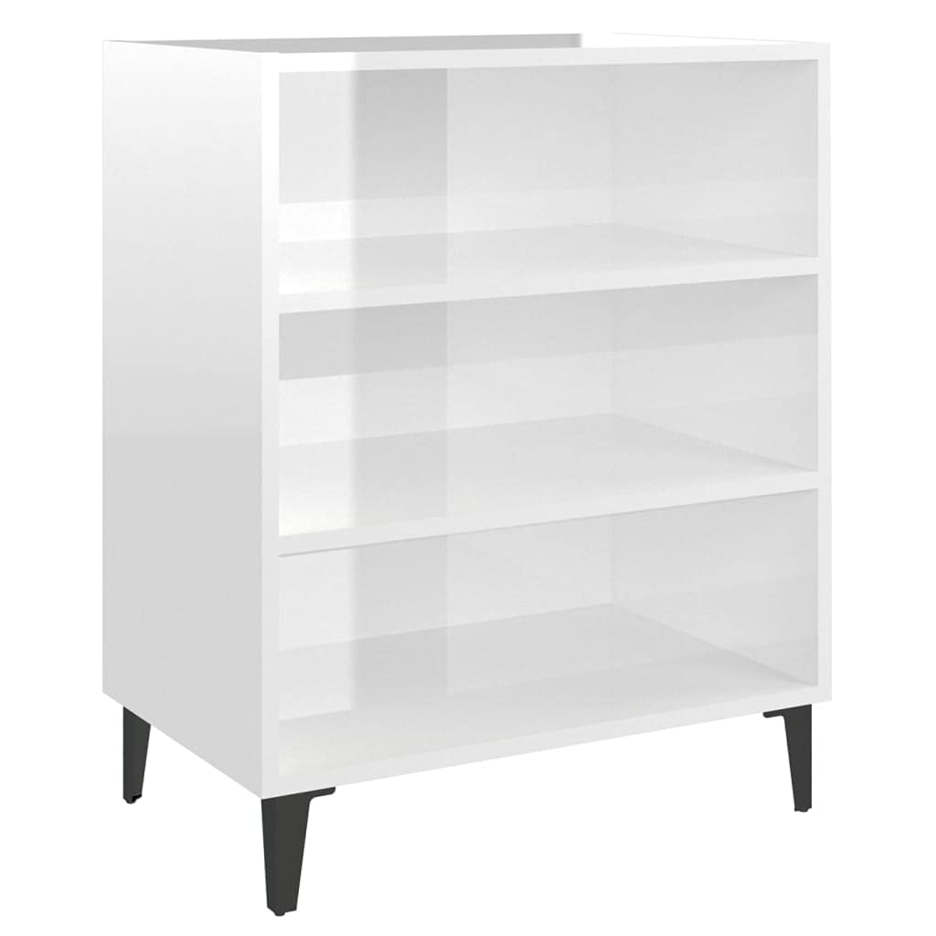 vidaXL Sideboard High Gloss White 22.4&quot;x14&quot;x28&quot; Chipboard