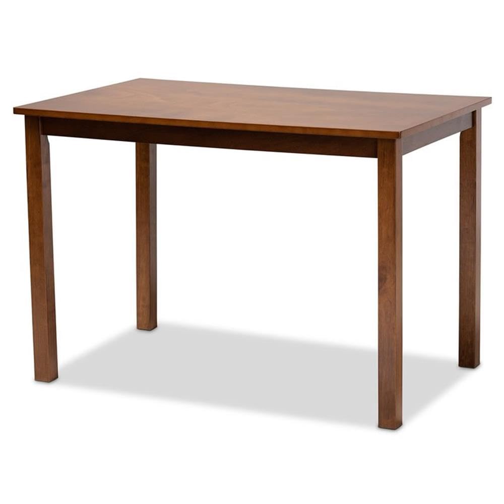 Baxton Studio Luisa Modern and Contemporary Transitional Walnut Brown Finished Wood 5-Piece Dining Set