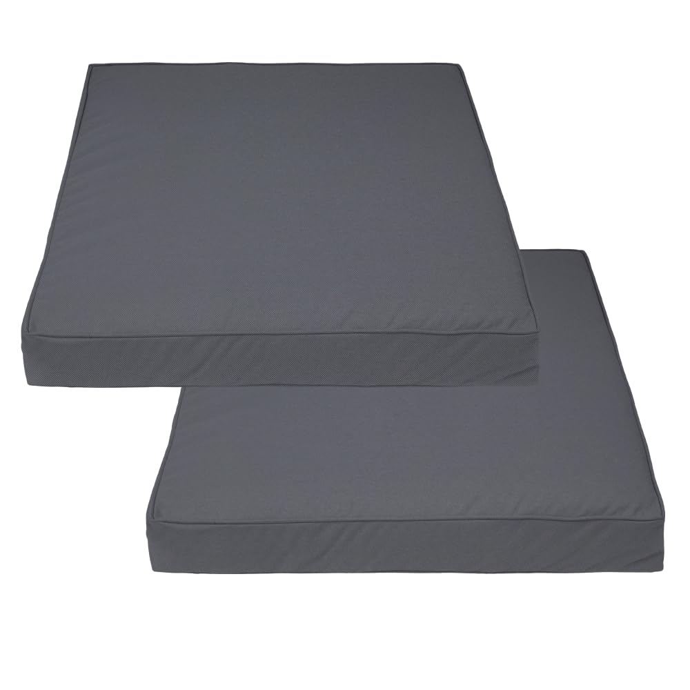 Covers & All Square Cushion Slipcover For Patio Couch Sofa Seats, Water, Tear & Uv Resistant Pu Coated Polyester Slipcover With Double Zippers (Pack Of 2) (16' L X 16' W X 4' Thick, Charcoal Gray)