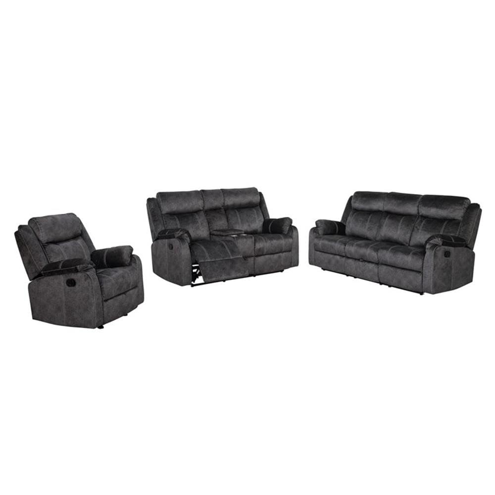 Global Furniture USA Domino Console Reclining Loveseat - Thumbnail 2