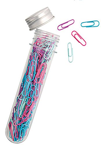 Office Depot Brand Paper Clips With Test Tube, Assorted Colors, 1 Pack Of 150