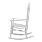 vidaXL Solid Wood Rocking Chair - Classic White Rocker Armchair with a Curved Seat - Weather-Resistant Fir Hardwood, for Living Room or Patio