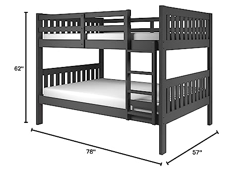 Donco Kids Austin Mission Full Over Full Dark Grey Bunkbed