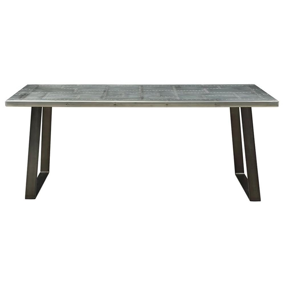 Acme Kaylia Rectangular Aluminum Top Dining Table in Gunmetal