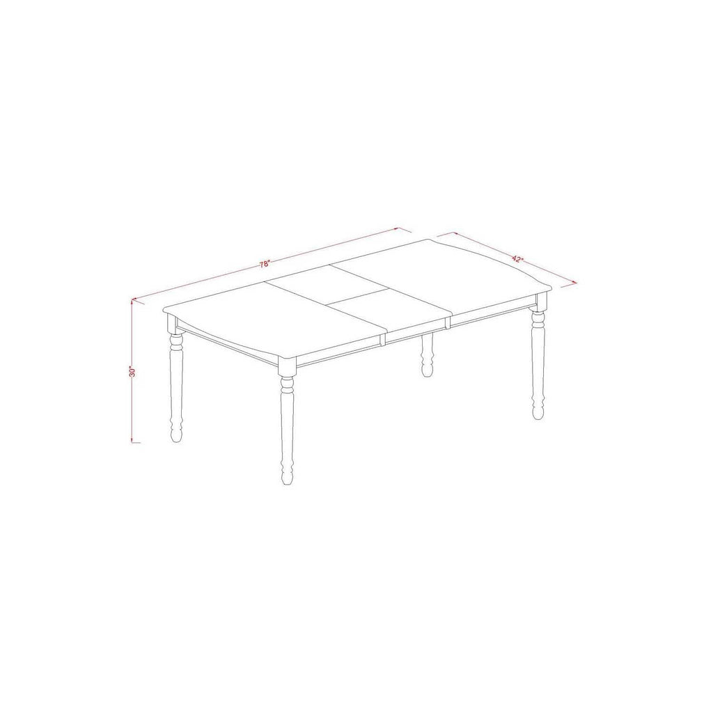 East West Furniture DOWE9-BCH-W 9 PC Kitchen Tables and Chair Set with 1 Dover Table and 8 Chairs in a Black and Cherry Finish
