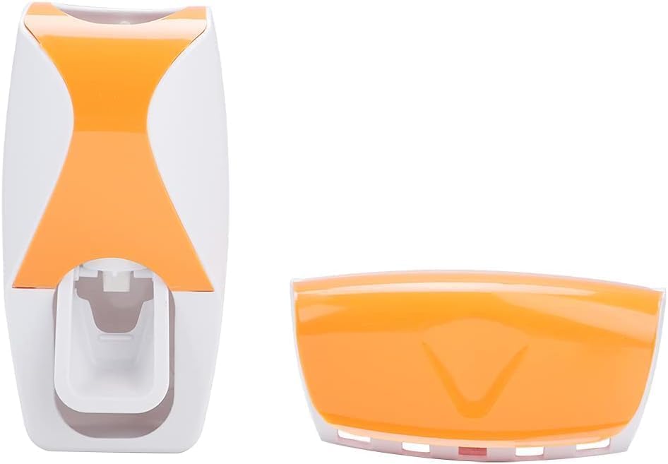 VTRV STORE Toothpaste Dispenser Automatic Wall Mounted Toothpaste Dispenser with 5 Toothbrush Holder Bathroom Organizer Storage 