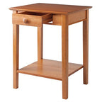 Ergode Wood Burke Home Office Printer Stand | Cottage Style Design | Adjustable Center Shelf | Ample Storage Space | Dark Coffee Finish | 19.84' W x 19.84' D x 31.1' H (99323-VV)