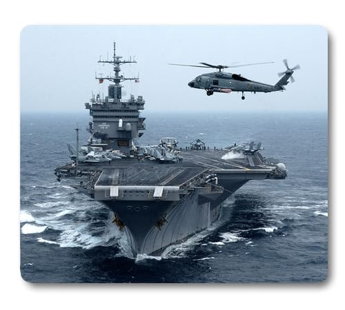 Wknoon American Armed Forces Cool Usa Aircraft Carrier Fighters Helicopters Sea Mouse Pad