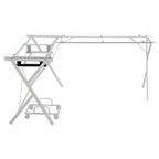 Acme Demas Glass Top L-Shaped Computer Desk with Holder in Clear and White