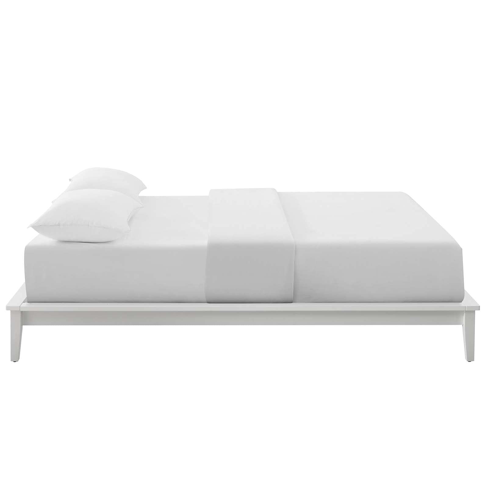 Modway Lodge Wood Platform Full Bed Frame in White