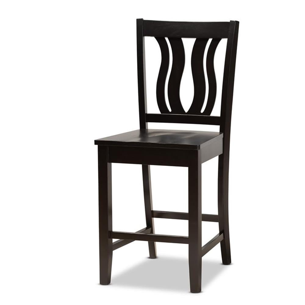 Baxton Studio Fenton Modern and Contemporary Transitional Dark Brown Finished Wood 5-Piece Pub Set