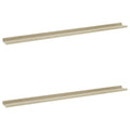 vidaXL 45.3"x3.5"x1.2" Modern Wall Shelves - Set of 2, Durable MDF Construction, White and Sonoma Oak, Easy to Clean, Suitable for Various Display
