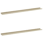vidaXL 45.3"x3.5"x1.2" Modern Wall Shelves - Set of 2, Durable MDF Construction, White and Sonoma Oak, Easy to Clean, Suitable for Various Display