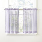 Emelia Voile Window Treatment Tier Set - 24' Lilac - 2 Pieces