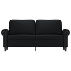 vidaXL Faux Leather Two-Seater Sofa - Modern Black Design, Padded Comfort, Indoor Lounge Seating, Durable Metal Frame, Easy-to-Clean Surface