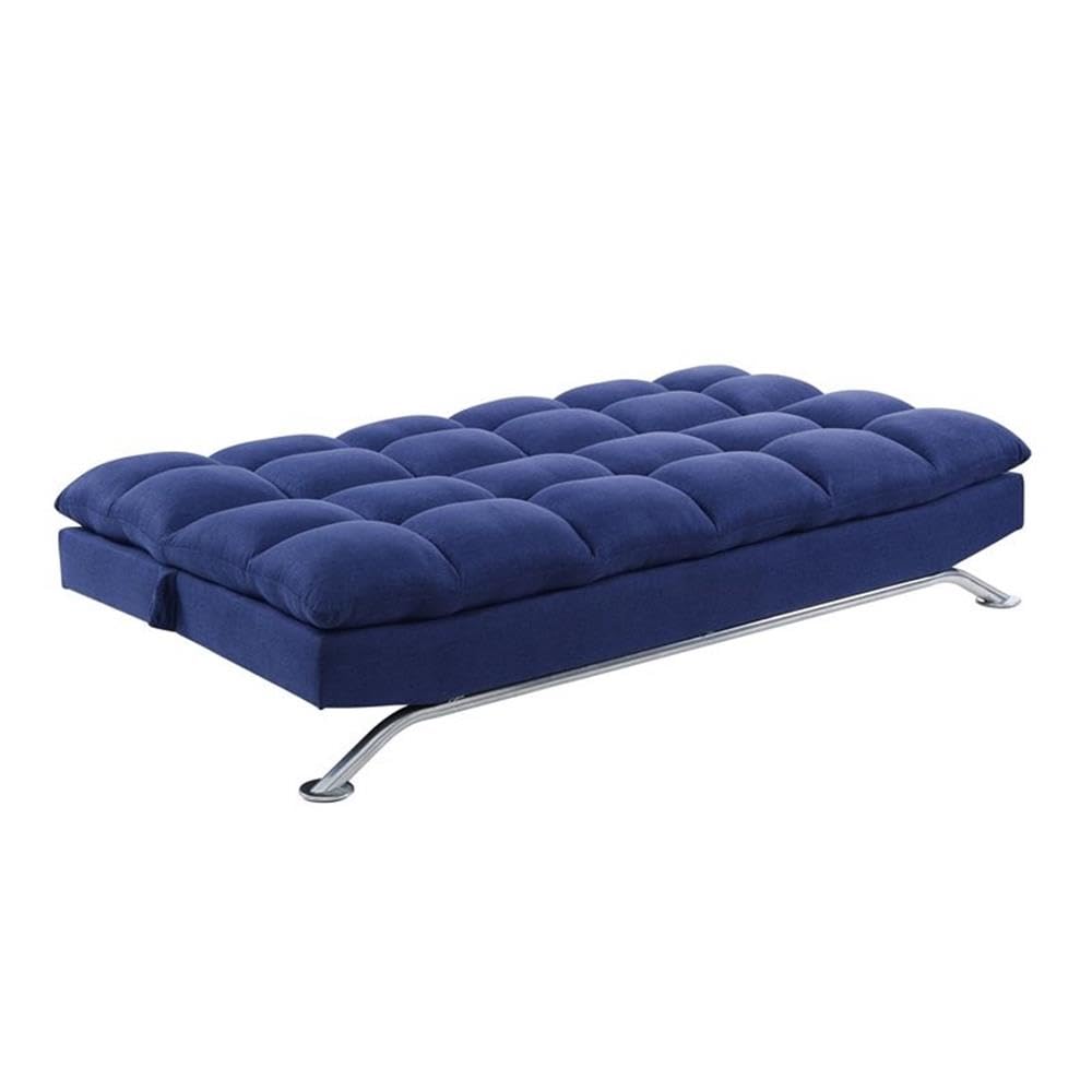 Acme Petokea Tufted Fabric Upholstery Armless Adjustable Sofa In Blue
