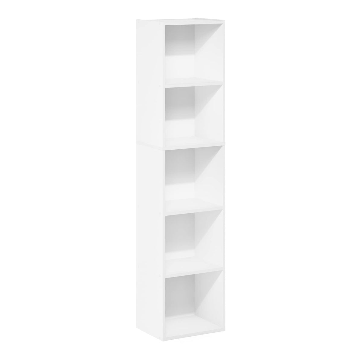 Furinno Luder Bookcase / Book / Storage, 5-Tier Cube, White