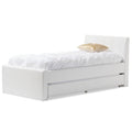 Baxton Studio Cosmo Modern and Contemporary Black Faux Leather Trundle Bed, Twin, White